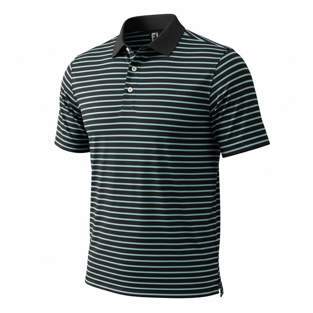 FootJoy ProDry Mens Sz Large Blue Striped Golf‎ Polo Shirt (G41)